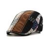 WITHMOONS Mens Newsboy Flat Hat Cotton Patchwork Cabbie Catsby Buckle Adjustable Cap YZ30116 (Black) view 1