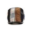 WITHMOONS Mens Newsboy Flat Hat Cotton Patchwork Cabbie Catsby Buckle Adjustable Cap YZ30116 (Black) view 2