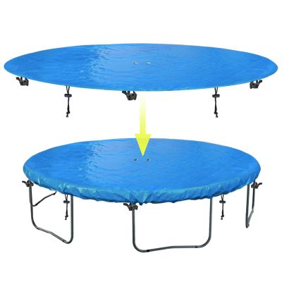 SIHAIAN 10 Ft Trampoline Cover 8-16 Ft Trampoline Winter Cover, Easy to Install Trampoline Protective Cover, Waterproof Trampoline Covers, Anti-UV, Snow, Dust-Proof Trampoline Weather Cover Blue