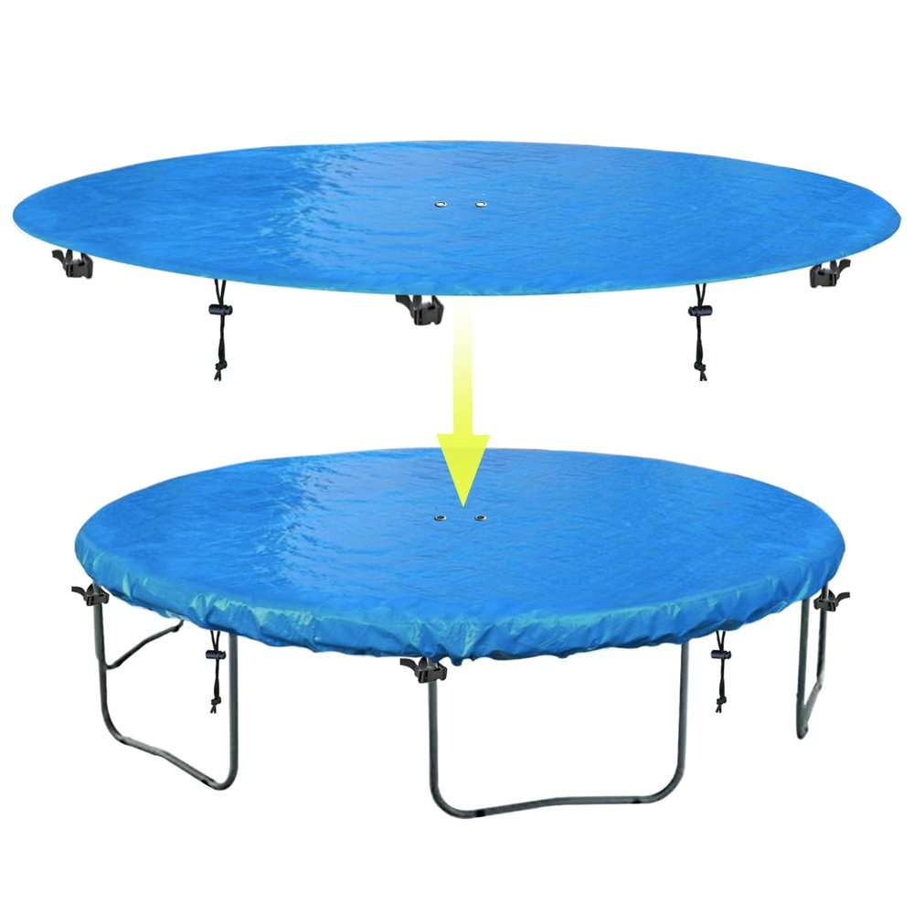 SIHAIAN 10 Ft Trampoline Cover 8-16 Ft Trampoline Winter Cover, Easy to Install Trampoline Protective Cover, Waterproof Trampoline Covers, Anti-UV, Snow, Dust-Proof Trampoline Weather Cover Blue