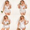 Avidlove Satin Pajamas Set Sleepwear Womens Sexy Lingerie 1white 3X-Large view 2