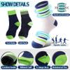 Welwoos Kids Boys Socks Athletic Basketball Youth Sport Crew Cotton Breathable Soft Gift Socks 6 Pairs Stocking Stuffers (Splice/Green/White,5-8Y) view 4