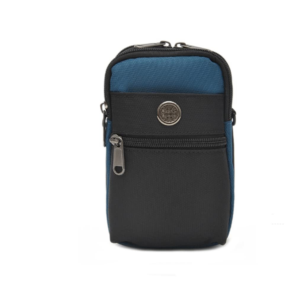 Small Crossbody Bag Multifunction Phone Pouch Mini Nylon Shoulder Bag Outdoor Waist Bag Pouch for Men Women (Dark Blue)