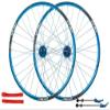 Wheelset 26Inch MTB Bike Front and Rear Wheel,Double Wall Alloy Rims Disc Brake Cassette Fiywheel Hub 7/8/9/10 Speed 32H Bicycle Wheelset Road Wheel (Color : Blue, Size : 26inch) view 1