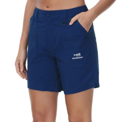 BASSDASH Womens 7 Fishing Shorts UPF 50+ Water Resistant Quick Dry Lightweight Hiking Cargo Shorts with Pockets FP03W Dark Blue