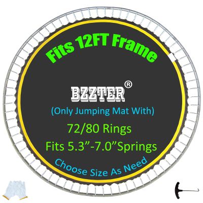 Bzzter Trampoline Mat,Fits 12 Foot Frame with 72 Rings & 124.4Inch Diameter,Fits 6.5" Springs,10 Rows of Stitching for Longer Lasting, Replacement Trampoline Mat 12ft(Not Include Spring and Frame)