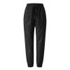 QWENTMTNTY Womens Cotton Linen Sweatpants Summer Casual Elastic Waist Lounge Pants Pockets Drawstring Workout Yoga Trousers Black view 4