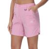 BASSDASH Womens 7 Fishing Shorts UPF 50+ Water Resistant Quick Dry Lightweight Hiking Cargo Shorts with Pockets FP03W Pink view 1