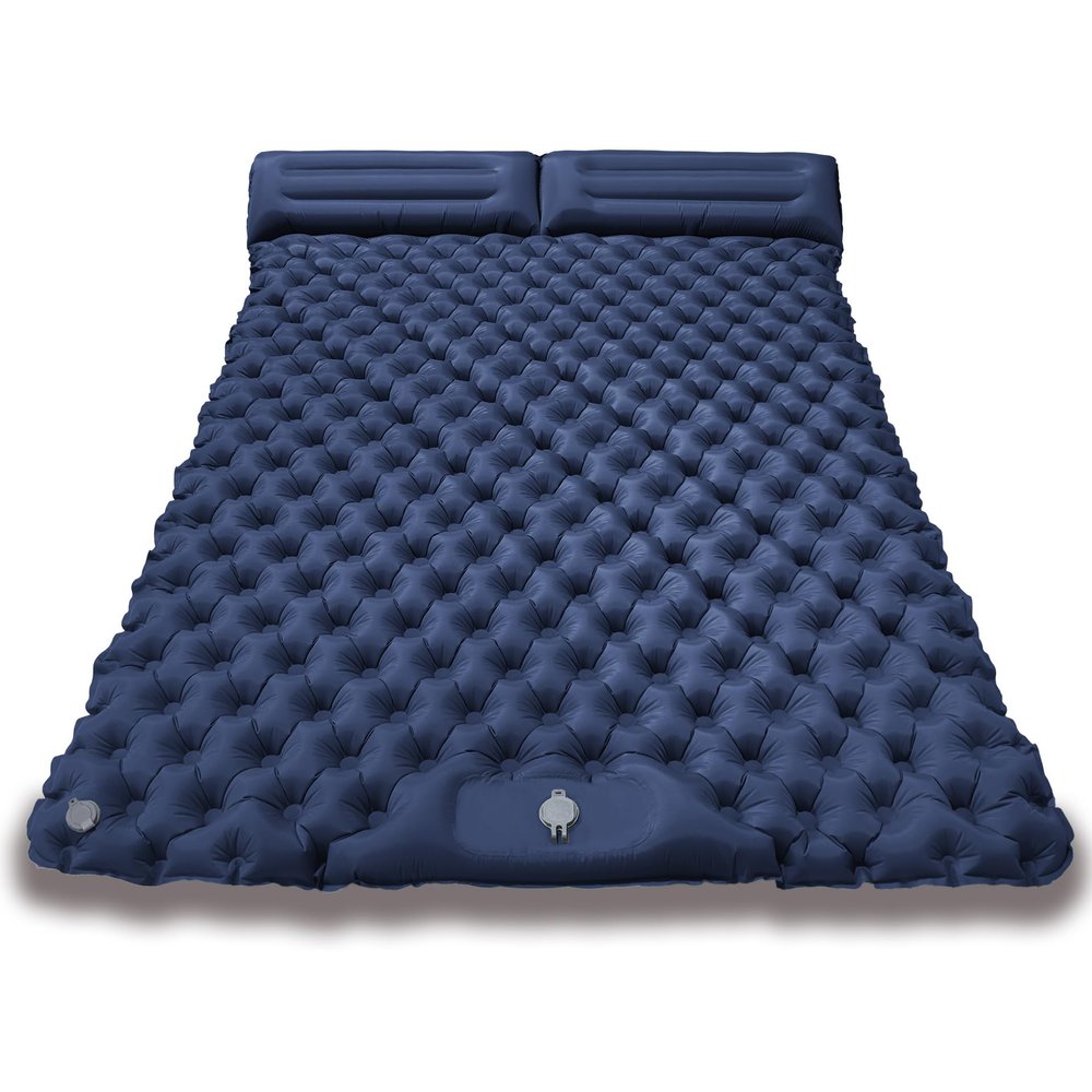 Fay Bless Sleeping Pad for Camping 2 Person, 2001206 cm, 79x48x2.5inch, 1.5kg, 30s Inflate by Foot-Pressing, Waterproof (Sky Blue)