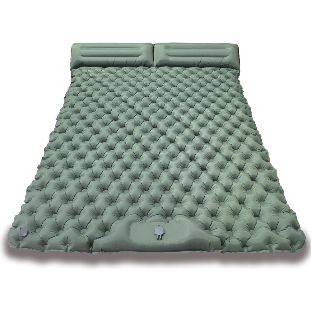 Fay Bless Sleeping Pad for Camping 2 Person, 2001206 cm, 79x48x2.5inch, 1.5kg, 30s Inflate by Foot-Pressing, Waterproof (Army Green)