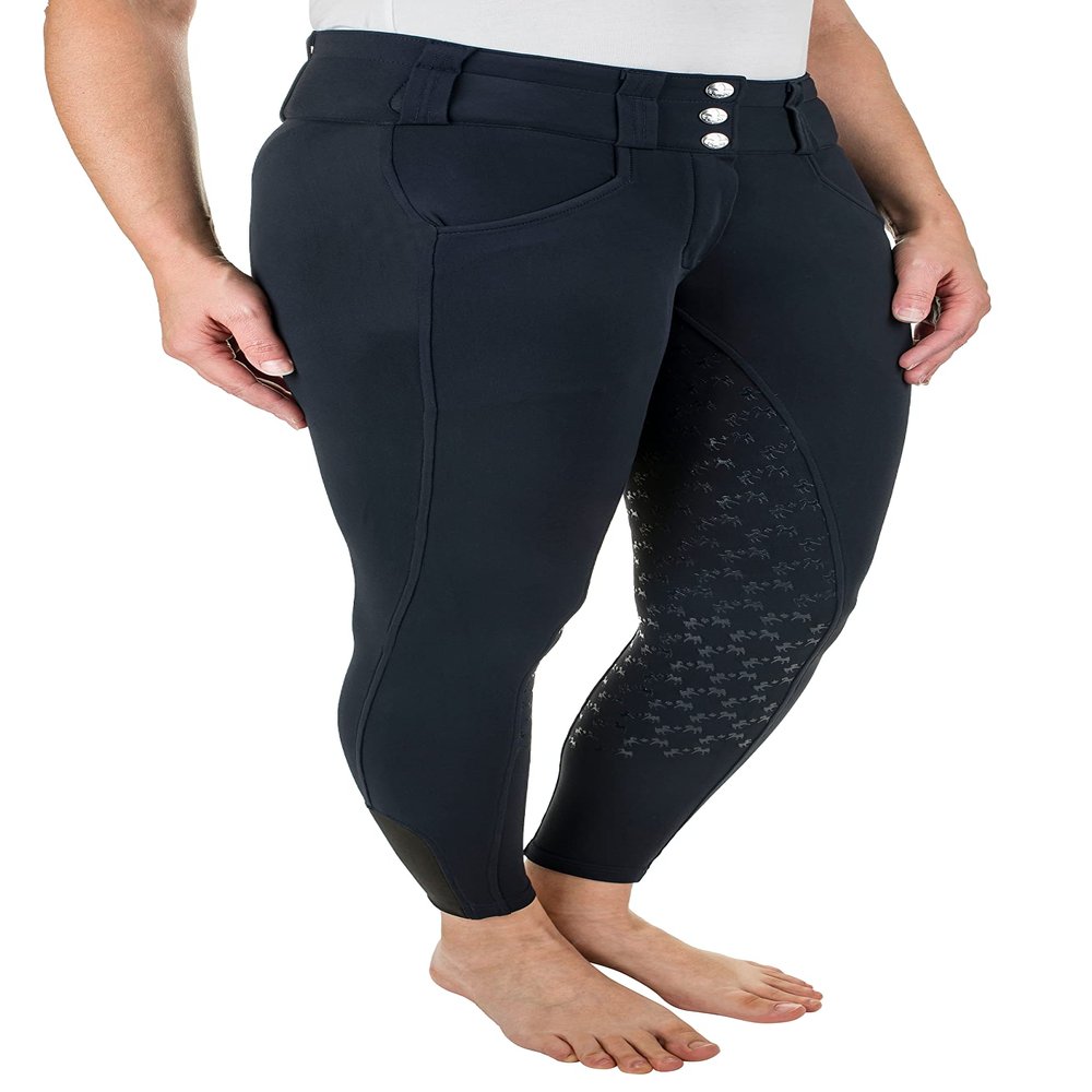 Equine Couture Ladies Nicole 3 Season Silicon Full Seat Breeches-Black - 26
