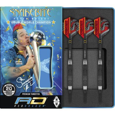 RED DRAGON Peter Wright Snakebite DWC Special Edition Softip 18g with Flights and Stems (shafts)