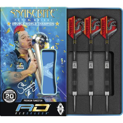 RED DRAGON Peter Wright Snakebite DWC Special Edition 20g with Flights and Stems (shafts)