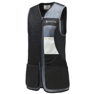 Beretta Women's Uniform Pro 20.20 Micro Lightweight Breathable Meshed Cotton Shooting Vest, Black/Gray, L
