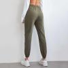 QWENTMTNTY Womens Cotton Linen Sweatpants Summer Casual Elastic Waist Lounge Pants Pockets Drawstring Workout Yoga Trousers Green view 3