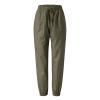 QWENTMTNTY Womens Cotton Linen Sweatpants Summer Casual Elastic Waist Lounge Pants Pockets Drawstring Workout Yoga Trousers Green view 4