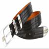 Belts.com Men's Belt Designer Double Center Stitched Casual Dress Leather Belt 1-1/8"(30mm) Wide (Black, 42) view 2