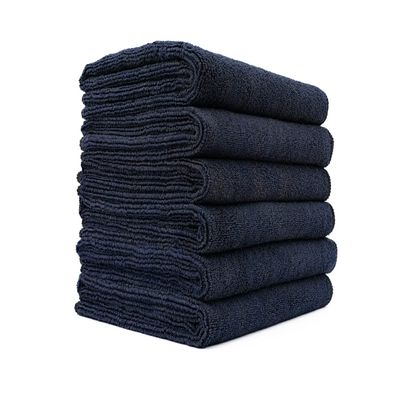 The Rag Company Microfiber Spa and Yoga Towel - Soft and Absorbent Towel for Gym, Spa, Exercise, Hotel, and Resort Use - Dries Fast - 16x27 inches, Midnight, 6-Pack