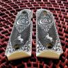 Compact Colt 1911 Custom 3D Engraved Ivory Grips Scroll Rampant Horse Checkered, White view 2