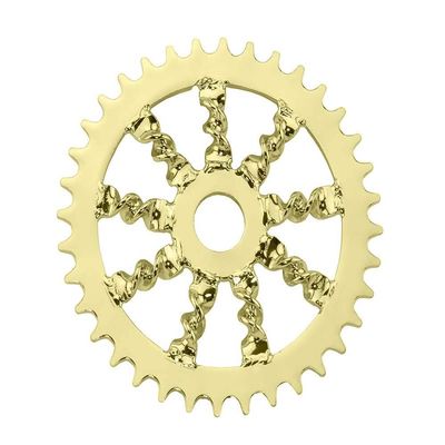 ALTALINE Bicycle Steel 36 Teeth Plated Flat Twisted Sprocket/Chain Ring, Multiple Colors (Gold)