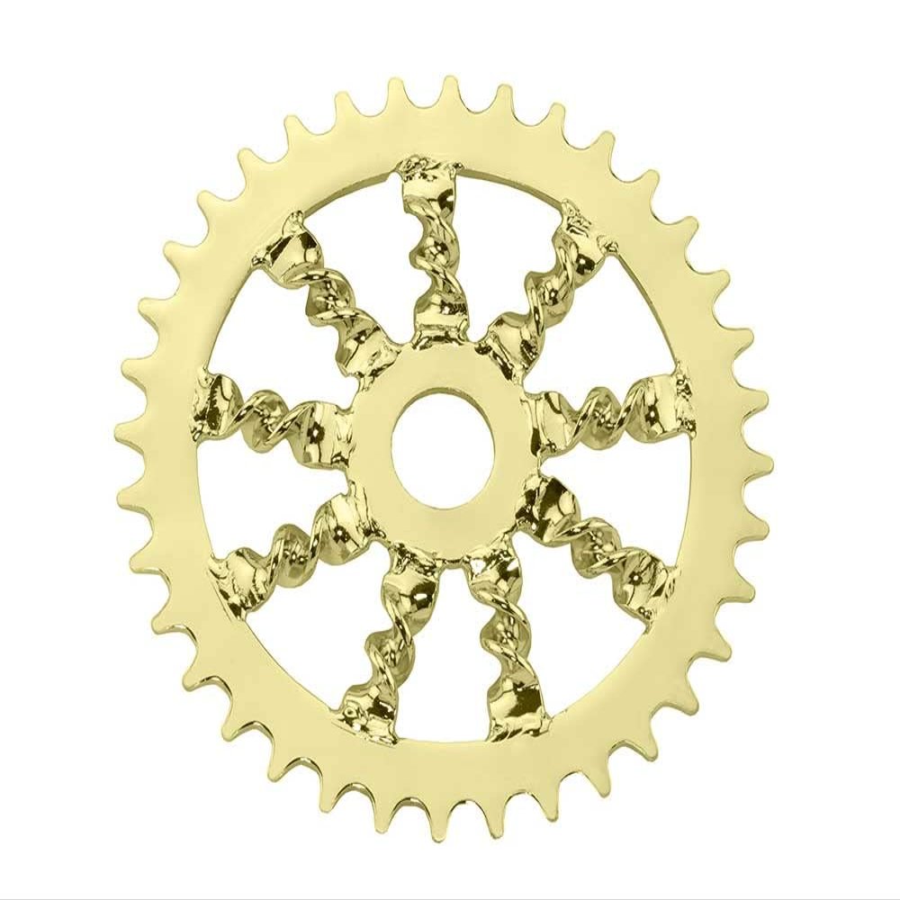 ALTALINE Bicycle Steel 36 Teeth Plated Flat Twisted Sprocket/Chain Ring, Multiple Colors (Gold)