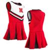 Little King NCAA Infant/Toddler Girls One Piece Team Cheer Jumper Dress-Nebraska Cornhuskers-3T view 3