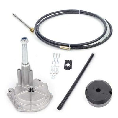 12' Marine Steering Cable, Outboard Steering Cable 12' Mechanical Swivel Steering Kit for Marine Steering System Kit with Swivel Helmet, Fender Kit Boat Parts