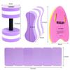 NEAGLORY 5 Pieces Water Aerobics Set Aquatic Exercise Set Pool Fitness Equipment with Foam Dumbbell, Swim Kickboard, Pull Buoy, Aquatic Swim Belt for Water Workout, Purple view 2