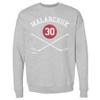 500 LEVEL Clint Malarchuk Sweatshirt (Crew Sweatshirt, XX-Large, Heather Gray) - Clint Malarchuk Quebec 30 Sticks WHT view 1