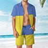 Adugen Origei Ukraine Flag Casual Beach Suit Summer Beach Shorts 80s 90s Men's Swim Trunks Printed Beach Shorts S view 2