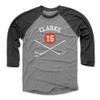 500 LEVEL Bobby Clarke Tee Shirt (Baseball Tee, XXX-Large, Black/Heather Gray) - Bobby Clarke Philadelphia 16 Sticks WHT view 1