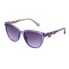 Betsey Johnson Women's Serpentine Cat Eye Sunglasses, Purple Crystal with Oil Slick Snakes, 56mm view 1
