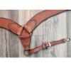 New Western Brown Color Leather Roping Breast Collar with Rope Design Tooling view 4
