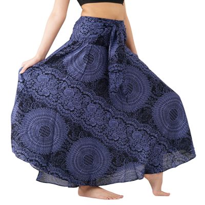 Long Skirts for Women Maxi Boho Skirt (Blossom Navy, 20-24 Plus)