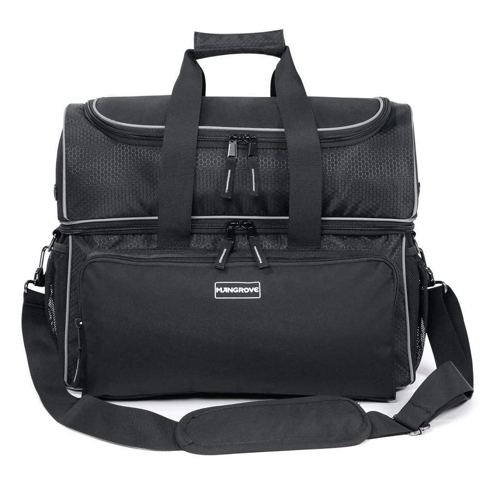 Mangrove 2 Ball Bowling Bag - Double Bowling Ball Bag with Dual Padded Holder & Mutiple Pockets - Fits Shoes Up to Mens Size 16 and Accessories