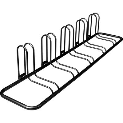 Retrospec Stash Rack 2, 4 & 5 Bike Floor Stand Bicycle Storage Organizer for Mountain Bike, Road Bike, Weather Resistant Fine Powder Steel Coating Fits Wheels up to 3", Black, 5 Bike