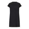 LFEOOST Casual Summer Dresses for Women Fashion Cotton and Linen Crewneck Short Sleeve Solid Loose Ruched Shift Dress Black view 4