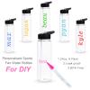24 oz Clear Water Bottles with Straw, 6 Pack Bulk Reusable Sports Water Bottle with Handle, Wide Mouth & Portable for Travel Gym Cycling Hiking Camping, for Personalized DIY Teacher Nurse Gift view 2