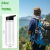 24 oz Clear Water Bottles with Straw, 6 Pack Bulk Reusable Sports Water Bottle with Handle, Wide Mouth & Portable for Travel Gym Cycling Hiking Camping, for Personalized DIY Teacher Nurse Gift view 3
