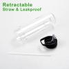 24 oz Clear Water Bottles with Straw, 6 Pack Bulk Reusable Sports Water Bottle with Handle, Wide Mouth & Portable for Travel Gym Cycling Hiking Camping, for Personalized DIY Teacher Nurse Gift view 4