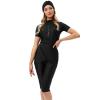 Burkini Swimsuits for Women Modest Muslim Swimsuit Islamic Swimwear Short Sleeve Burkinis Full Cover Hijab Muslim Swim Dress Tops Capris Pants Swim Cap 3 Piece Bathing Suits Black Medium view 2