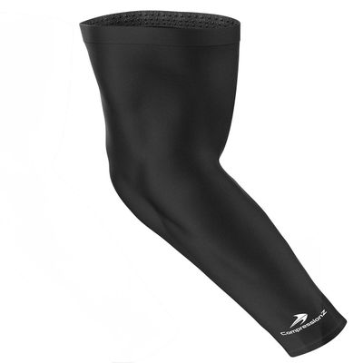 CompressionZ Compression Arm Sleeves for Men & Women| Cooling UV Sun Protection Elbow Pain Relief for All Sports and Recovery Black: Single Sleeve Medium
