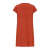 LFEOOST Casual Summer Dresses for Women Fashion Cotton and Linen Crewneck Short Sleeve Solid Loose Ruched Shift Dress Orange view 4