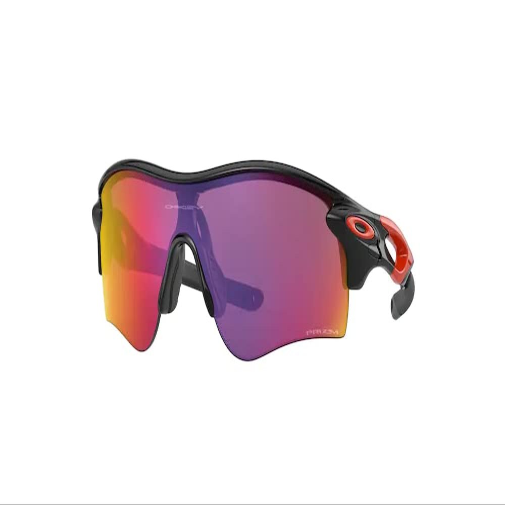OAKLEY Radar Lock Path Asian Fit OO9206 Low Bridge 920637 38MM Polished Black/Prizm Road Rectangular Sunglasses for Men Leash+ Bundle Accessory Leash Kit, Microfiber Pouch