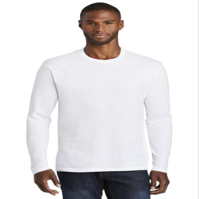 Port & Company  Long Sleeve Fan Favorite Blend Tee. PC455LS 3XL White