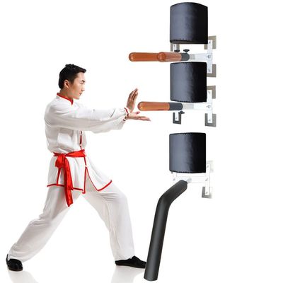 Wing Chun Wooden Man Pile, Wall Mounted Dummy for Home Martial Arts Training, Portable Device for Wall or Marble Surface