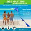 KAZZARY Beach Tent, UPF50+ 10x10 ft Sun Shade Canopy with Sandbags, 4 Stability Poles, Ground Pegs, Flying Disc Sand Shovel. Lightweight Sunshade Shelter, 7ft Tall for Camping Outdoor Trips and Sports view 3