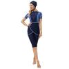 Burkini Swimsuits for Women Modest Muslim Swimsuit Islamic Swimwear Short Sleeve Burkinis Full Cover Hijab Muslim Swim Dress Tops Capris Pants Swim Cap 3 Piece Bathing Suits Blue X-Large view 2