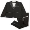 Boy's Tuxedo Suit Set with Shirt and Bowtie Black view 1
