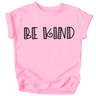 Be Kind Heart Letters Shirt for Baby & Toddler Youth Girls Black on Pink Shirt Youth Small
